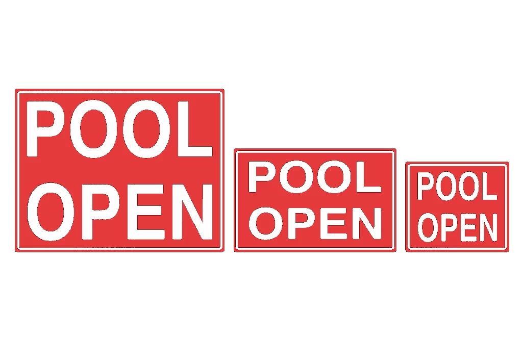 Pool Open Sign 3 Pool Open Sign