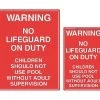 Warning No Children Without Supervision Sign -Swimming Equipment Store 18143