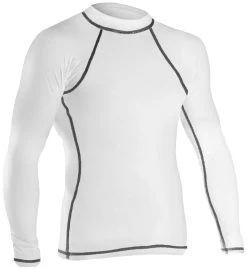 RISE Solid Long Sleeve Rashguard -Swimming Equipment Store 501ls front white