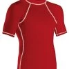 RISE Solid Short Sleeve Rashguard -Swimming Equipment Store 501ss front red