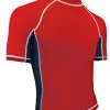 RISE Solid Short Sleeve Splice Rashguard -Swimming Equipment Store 502ss front red navy