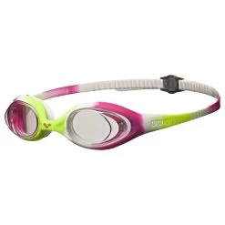 Arena Spider Jr. Goggle -Swimming Equipment Store 92338 limefuchsia white clear side