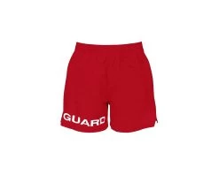 Kiefer 4-Way Stretch Unisex Lifeguard Deck Short -Swimming Equipment Store 939200 guard red new edit