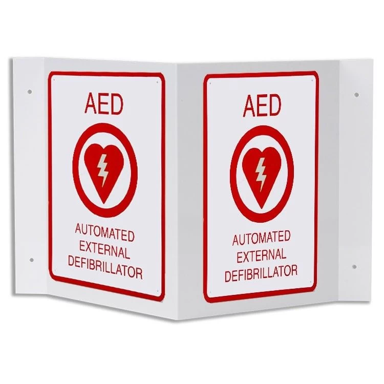 AED V-Shaped Wall Sign 3 AED V-Shaped Wall Sign