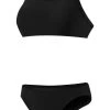 RISE Solid Poly Workout Bikini -Swimming Equipment Store lgs26 front black1