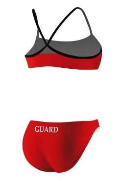 RISE Guard Poly 2-Piece Color Trim Bikini -Swimming Equipment Store lgs78gu back red black1