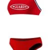 Rise Guard Poly Tri Color Bikini -Swimming Equipment Store lgs82gu front red1